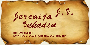 Jeremija Vukadin vizit kartica